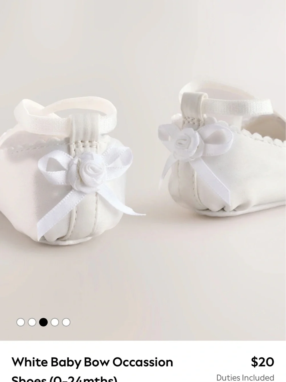 next White Baby Crisscross Bow Mary Jane Shoes